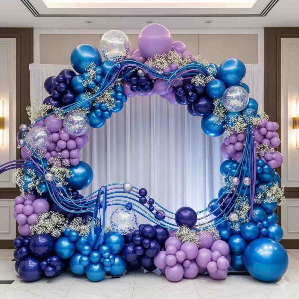 Blue and Purple Symphony Balloon Arch Decor - Image 8