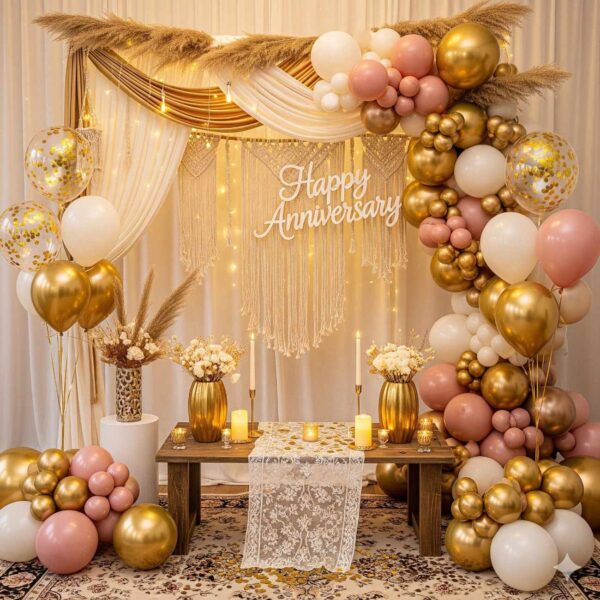 Golden Boho Theme Anniversary Theme Decor - Image 7