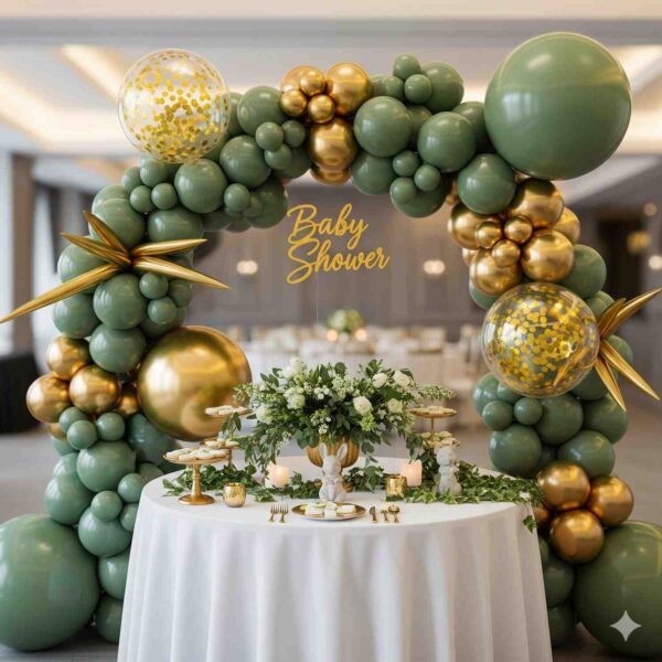 Green and Gold Baby Shower Decor - Image 10