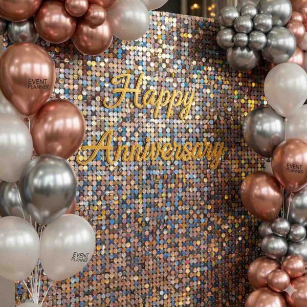 Happy Anniversary Themed Sequin Decor - Image 5