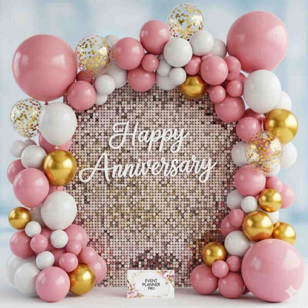 Happy Anniversary Themed Sequin Decor - Image 7