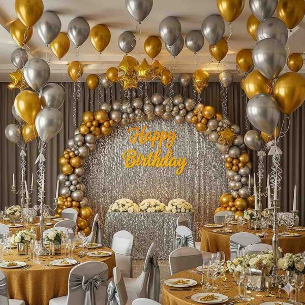 Gold and Silver Birthday Room Decor - Image 11