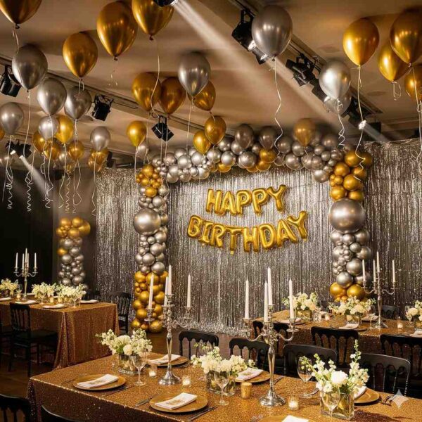 Gold and Silver Birthday Room Decor - Image 9