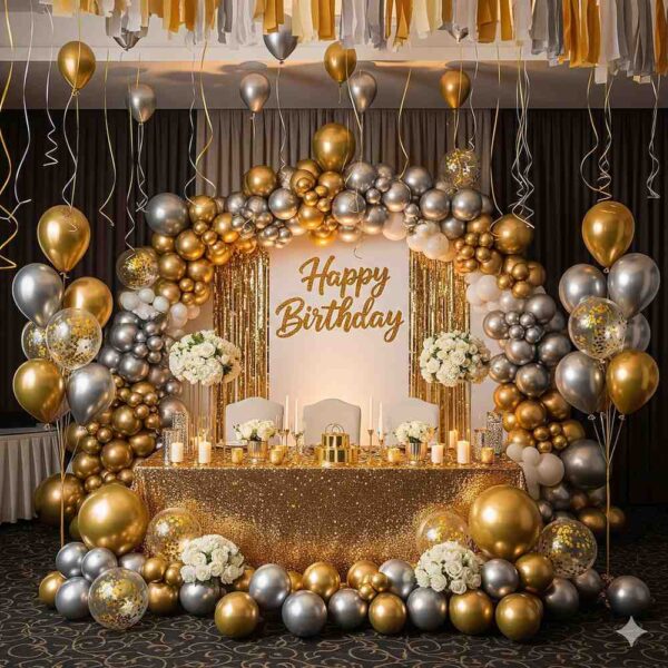 Gold and Silver Birthday Room Decor - Image 10