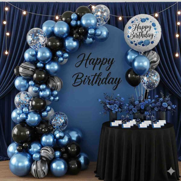 Happy Birthday Blue and Black Decoration - Image 12