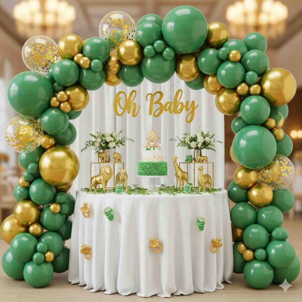 Green and Gold Baby Shower Decor - Image 9