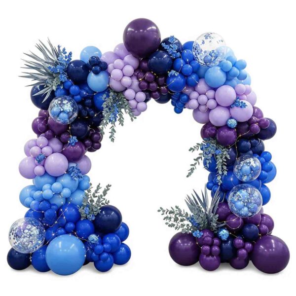 Blue and Purple Symphony Balloon Arch Decor - Image 6