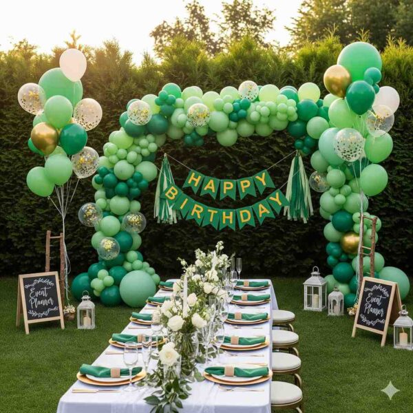 Green Garden Birthday Celebration Decor - Image 5