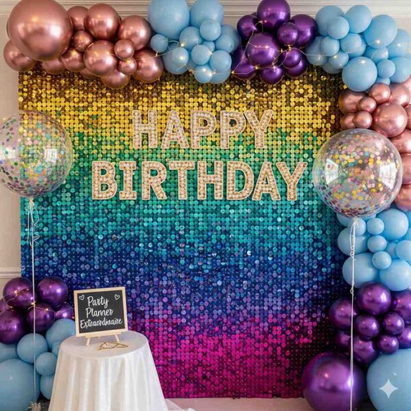 Happy Birthday Colourful Sequin Decoration - Image 4
