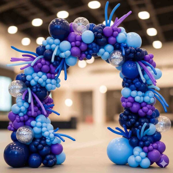 Blue and Purple Symphony Balloon Arch Decor - Image 10