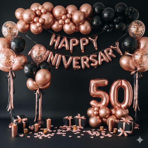 Rose Gold And Black Anniversary Surprise - Image 8