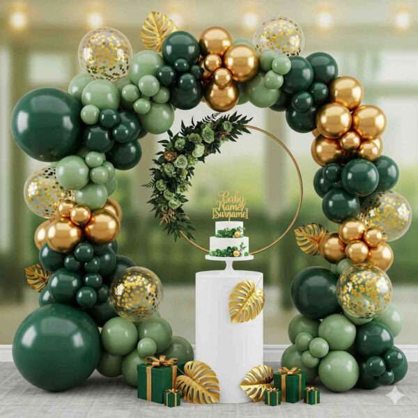 Green and Gold Baby Shower Decor - Image 12