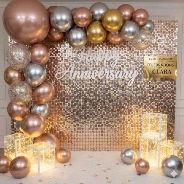 Happy Anniversary Themed Sequin Decor - Image 8
