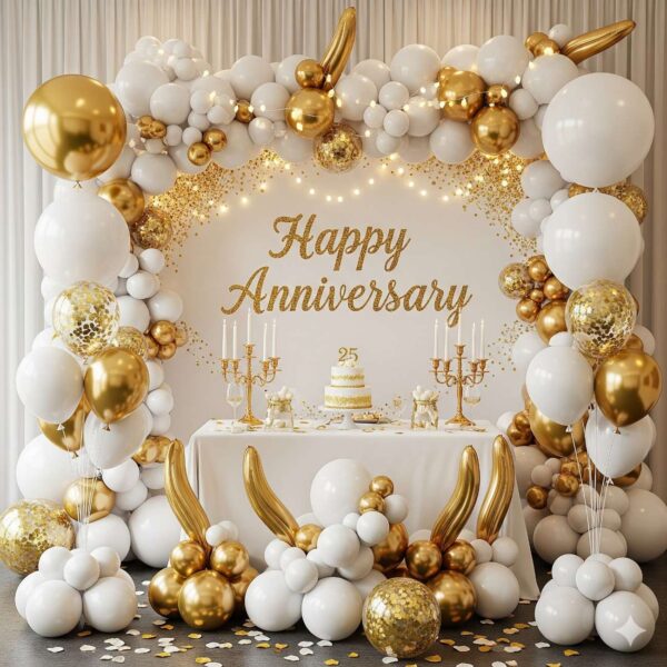 White and Gold Enchantment Anniversary Decoration - Image 11