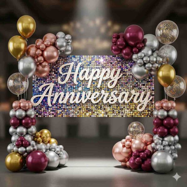 Happy Anniversary Themed Sequin Decor - Image 6