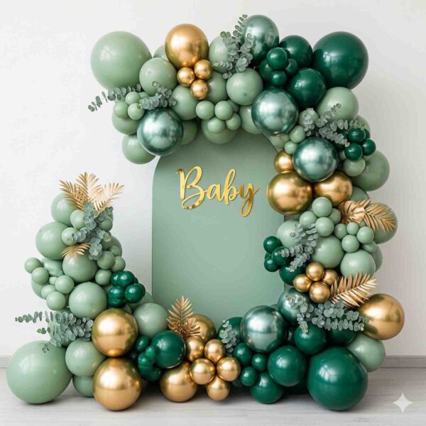 Green and Gold Baby Shower Decor - Image 14