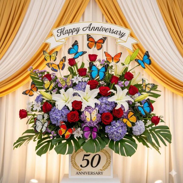 Butterflies and Flowers Anniversary Decoration - Image 12