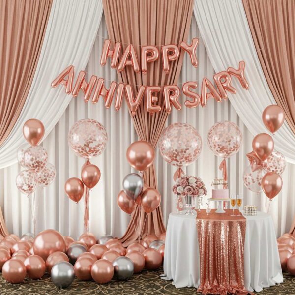 Happy Anniversary Rose Gold Surprise Decor - Image 10