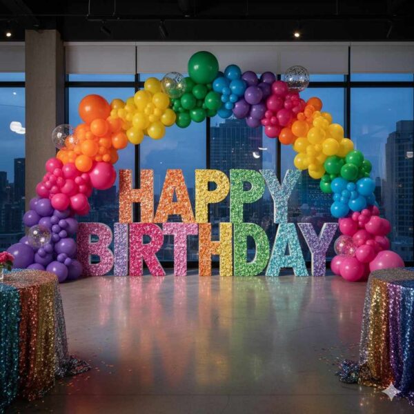 Happy Birthday Colourful Sequin Decoration - Image 9