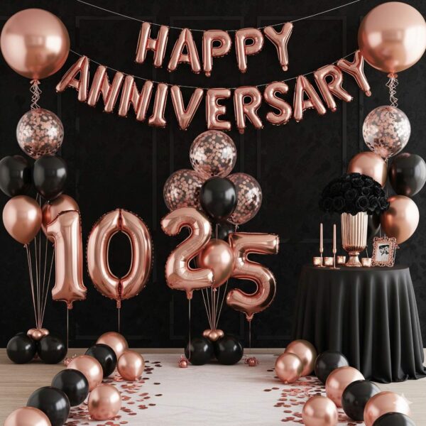 Rose Gold And Black Anniversary Surprise - Image 11