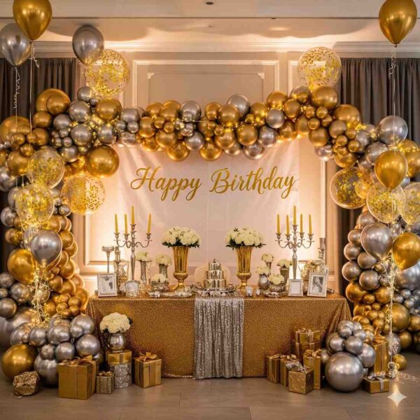 Gold and Silver Birthday Room Decor - Image 14