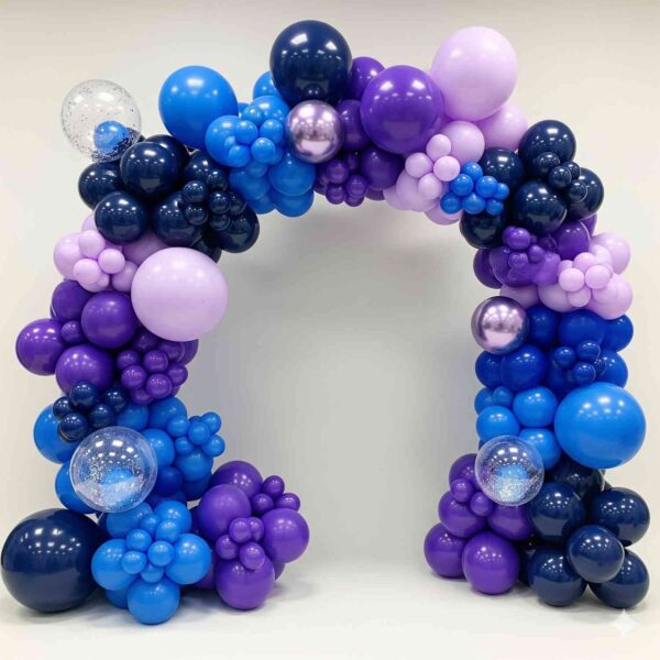 Blue and Purple Symphony Balloon Arch Decor - Image 11