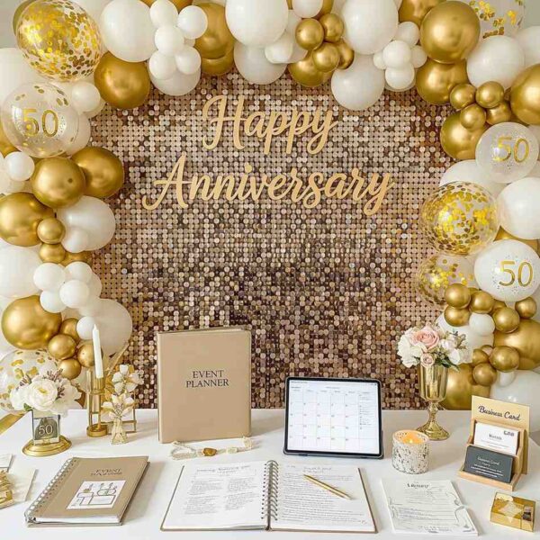 Happy Anniversary Themed Sequin Decor - Image 7