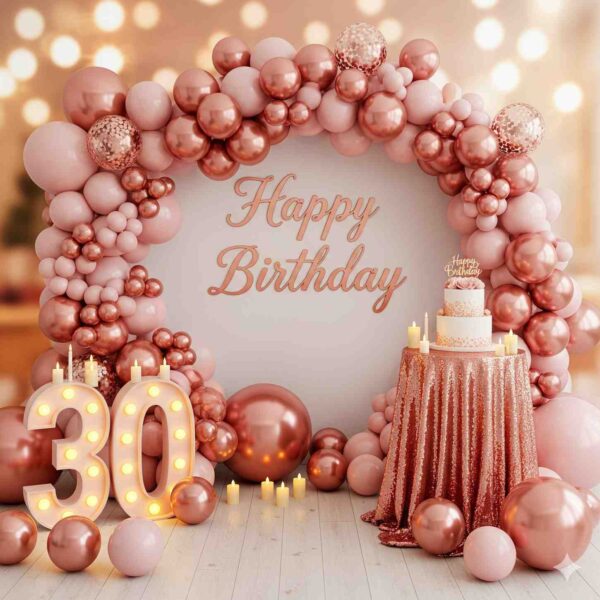 Rose Gold Radiance Birthday Decor - Image 10