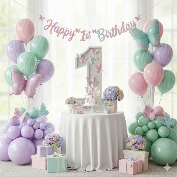 A pastel butterfly fantasy decor idea for your baby girls first birthday! - Image 14