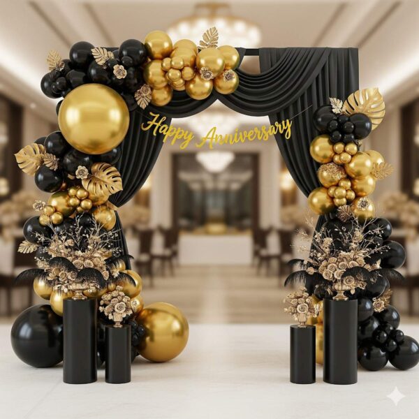 Gold and Black Anniversary Decor - Image 10