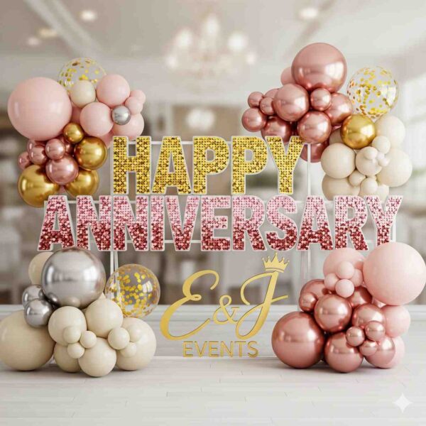 Happy Anniversary Themed Sequin Decor - Image 8