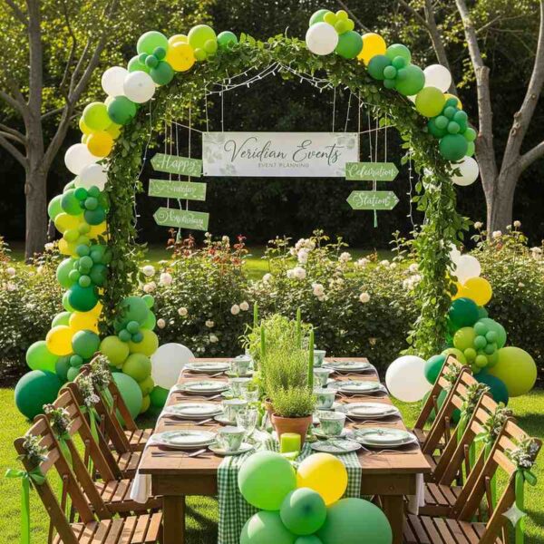 Green Garden Birthday Celebration Decor - Image 9
