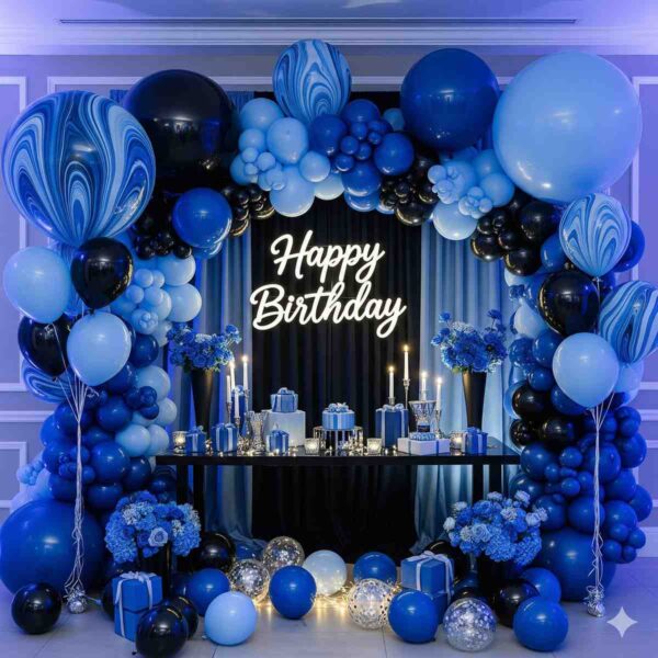 Happy Birthday Blue and Black Decoration - Image 15