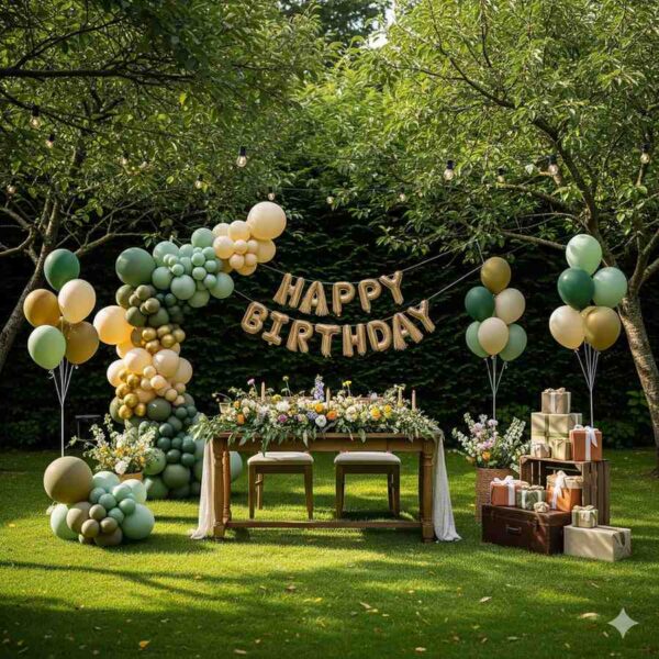 Green Garden Birthday Celebration Decor - Image 15