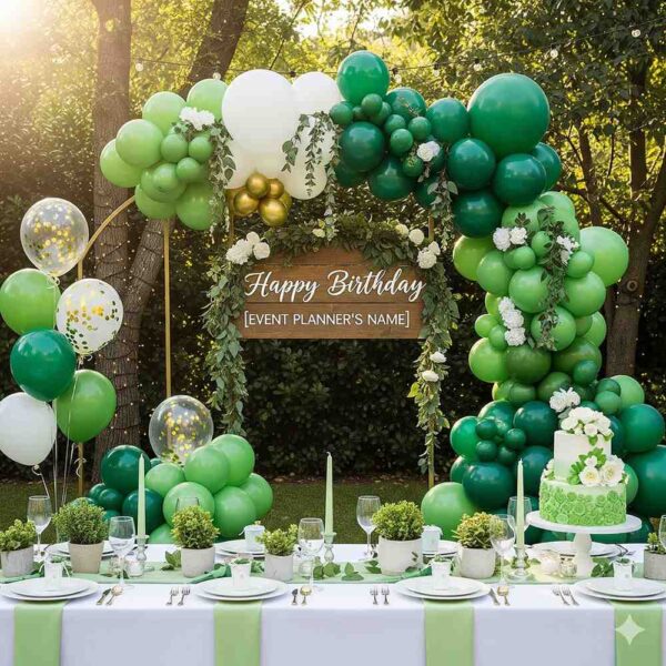 Green Garden Birthday Celebration Decor - Image 10