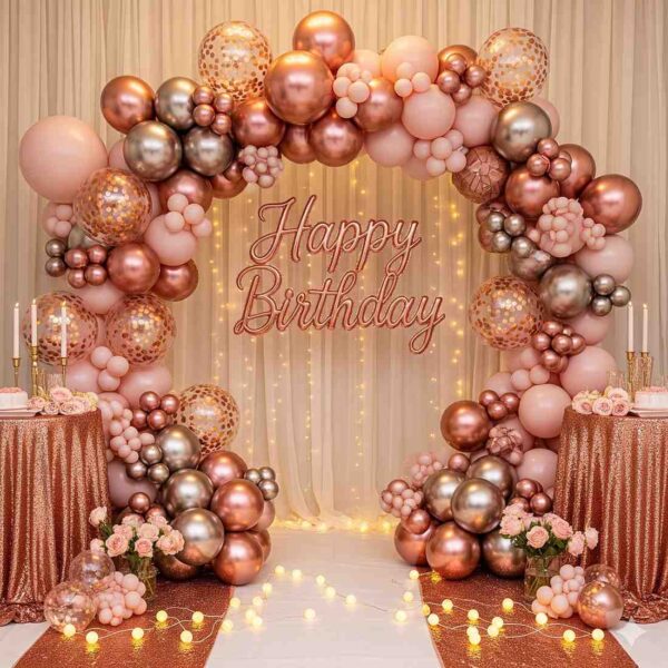 Rose Gold Radiance Birthday Decor - Image 15