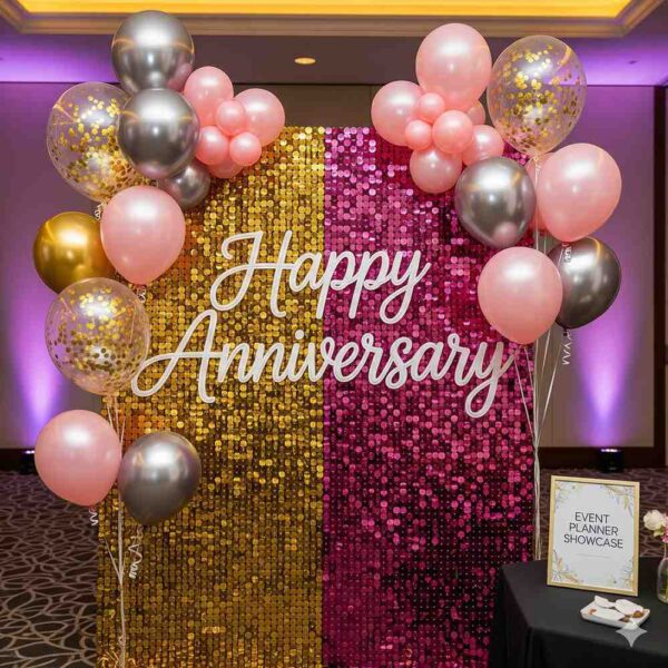 Happy Anniversary Themed Sequin Decor - Image 13