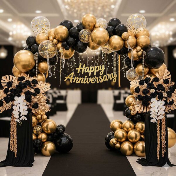 Gold and Black Anniversary Decor - Image 12