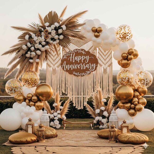 Golden Boho Theme Anniversary Theme Decor - Image 15
