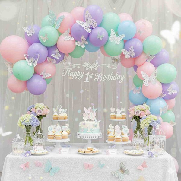 A pastel butterfly fantasy decor idea for your baby girls first birthday! - Image 17
