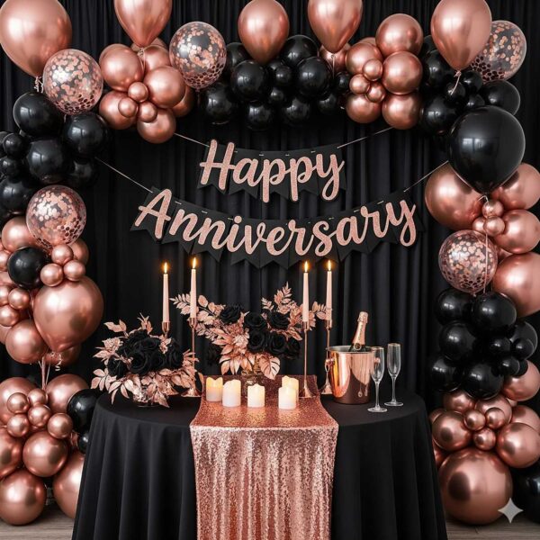 Rose Gold And Black Anniversary Surprise - Image 14