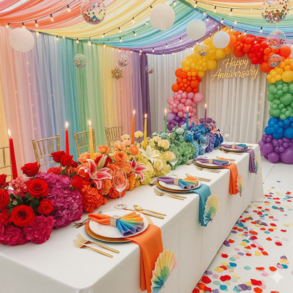 Colorful Themed Anniversary Decor - Image 16