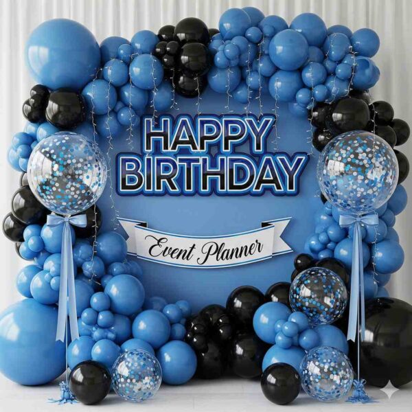 Happy Birthday Blue and Black Decoration - Image 17