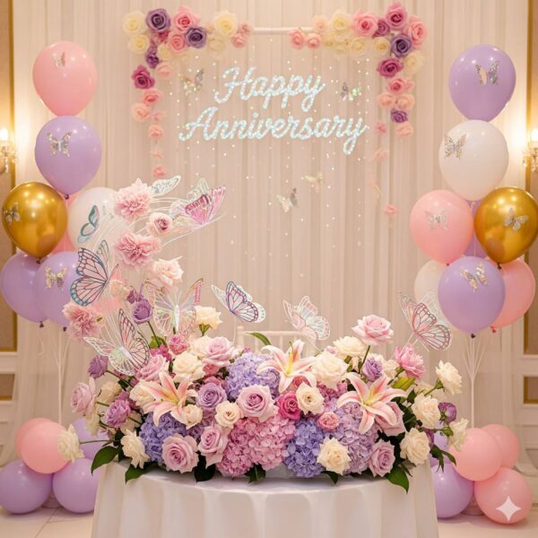 Butterflies and Flowers Anniversary Decoration - Image 16