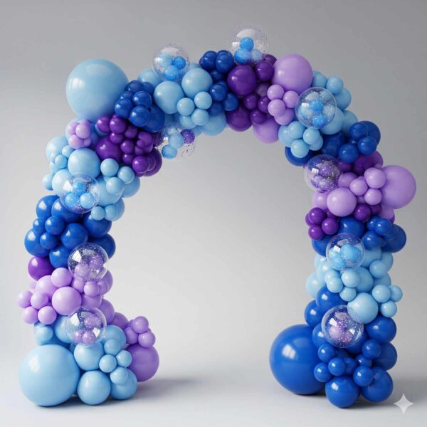 Blue and Purple Symphony Balloon Arch Decor - Image 15