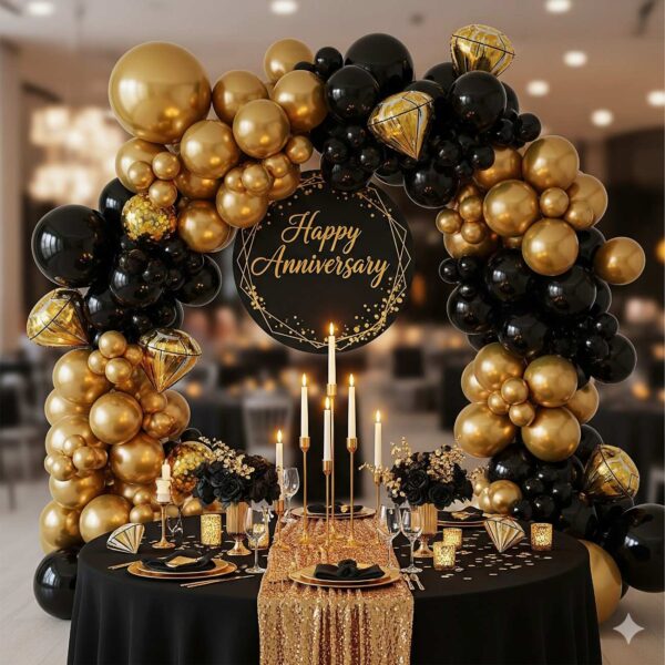 Gold and Black Anniversary Decor - Image 14