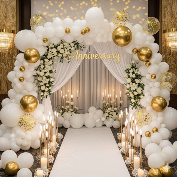 White and Gold Enchantment Anniversary Decoration - Image 17