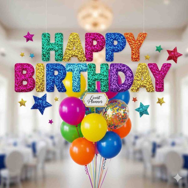 Happy Birthday Colourful Sequin Decoration - Image 13