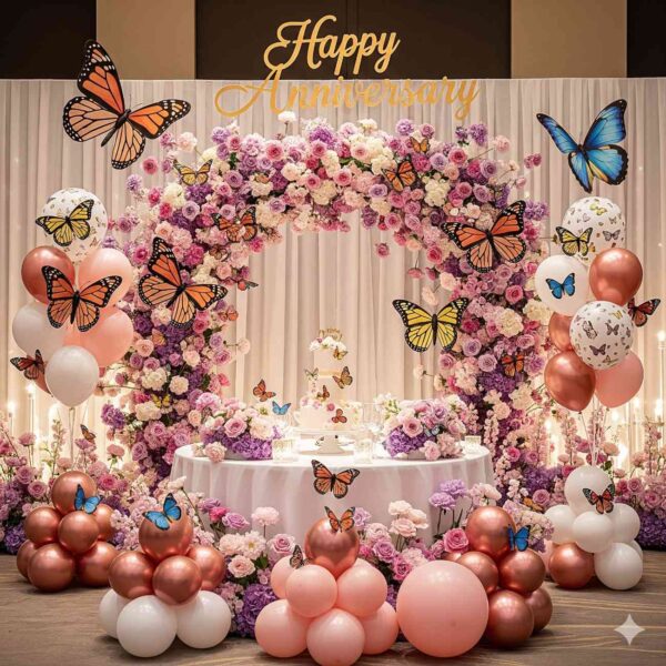 Butterflies and Flowers Anniversary Decoration - Image 17