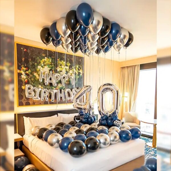 Happy Birthday Blue and Black Decoration